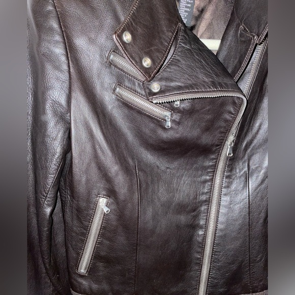 DKNY Italian Leather Biker Jacket - Picture 3 of 14